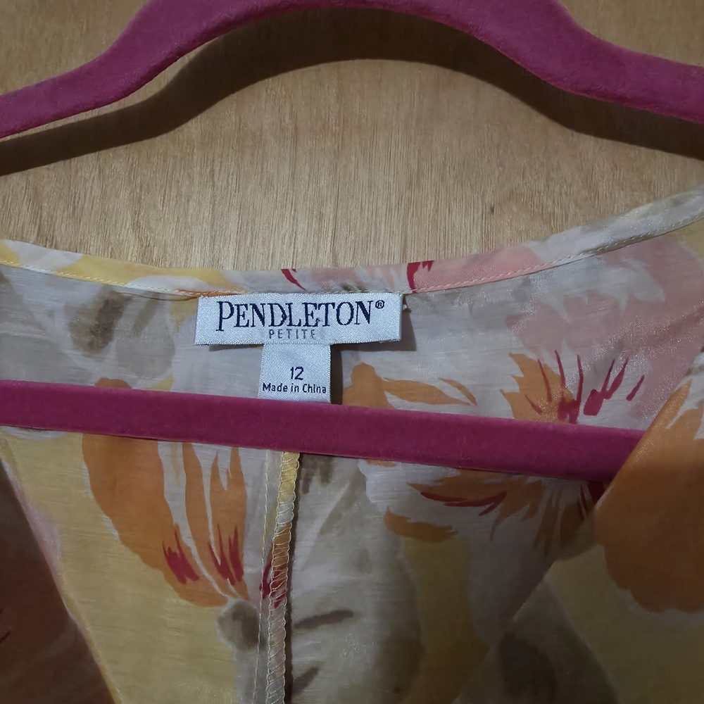 Pendleton Women's Floral Yellow Top - Picture 2 of 5